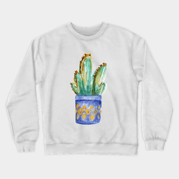 Watercolor cactus Crewneck Sweatshirt by lisenok